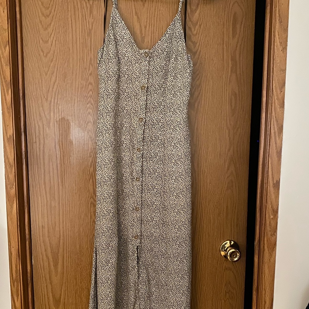 Animal Printed Spaghetti Midi Dress